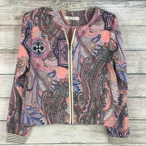 Ya Pei Paisley Jacket Zip Up Lined Women's Large